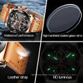 OLEVS Luxury 9905 Quart Relogio Masculino   Digital Sport Big Face Watch Men PU Leather Band  Multi Time Zone Analog Watch